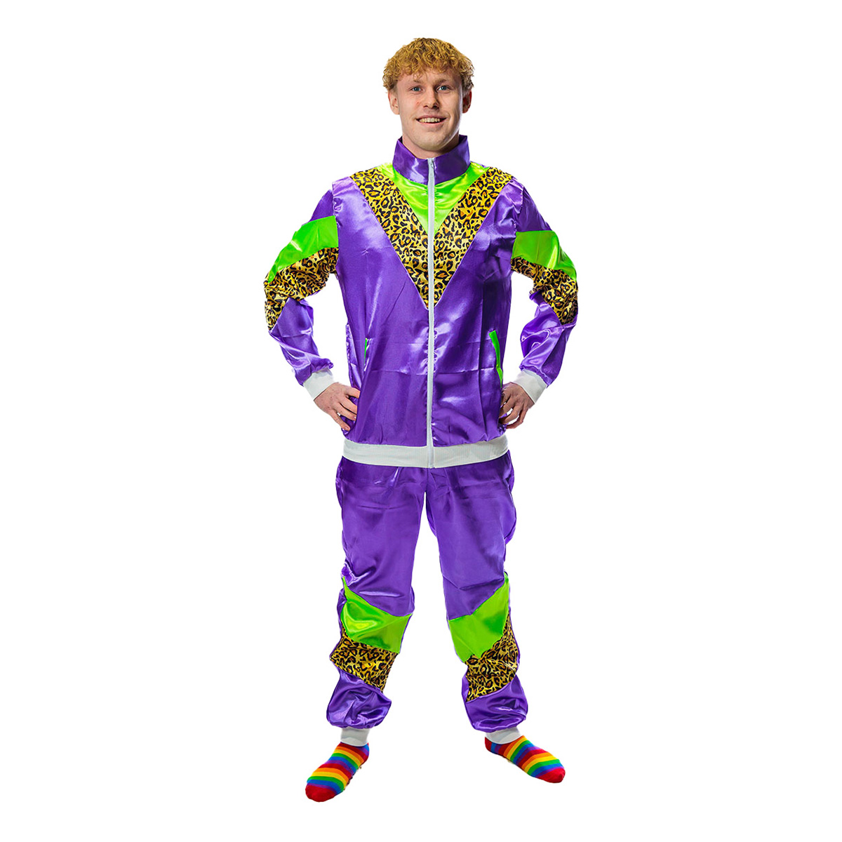 Fout trainingspak 80s | Panterprint paars