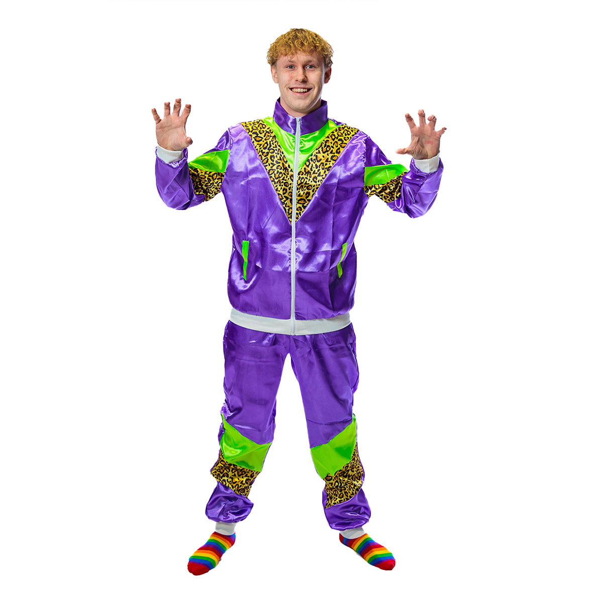 Fout trainingspak 80s | Panterprint paars - Afbeelding 2