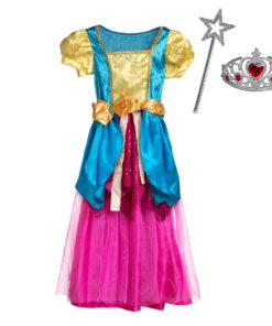 3-in-1 Prinsessenjurk voor Meisjes - Geel, Blauw en Roze