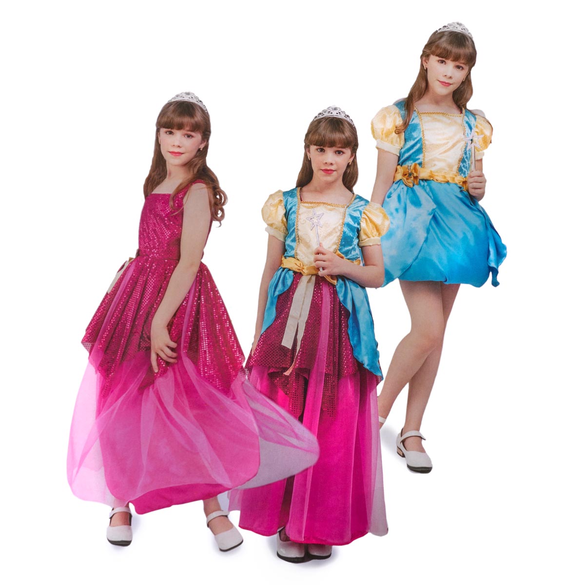 3-in-1 Prinsessenjurk voor Meisjes - Geel, Blauw en Roze - Afbeelding 10