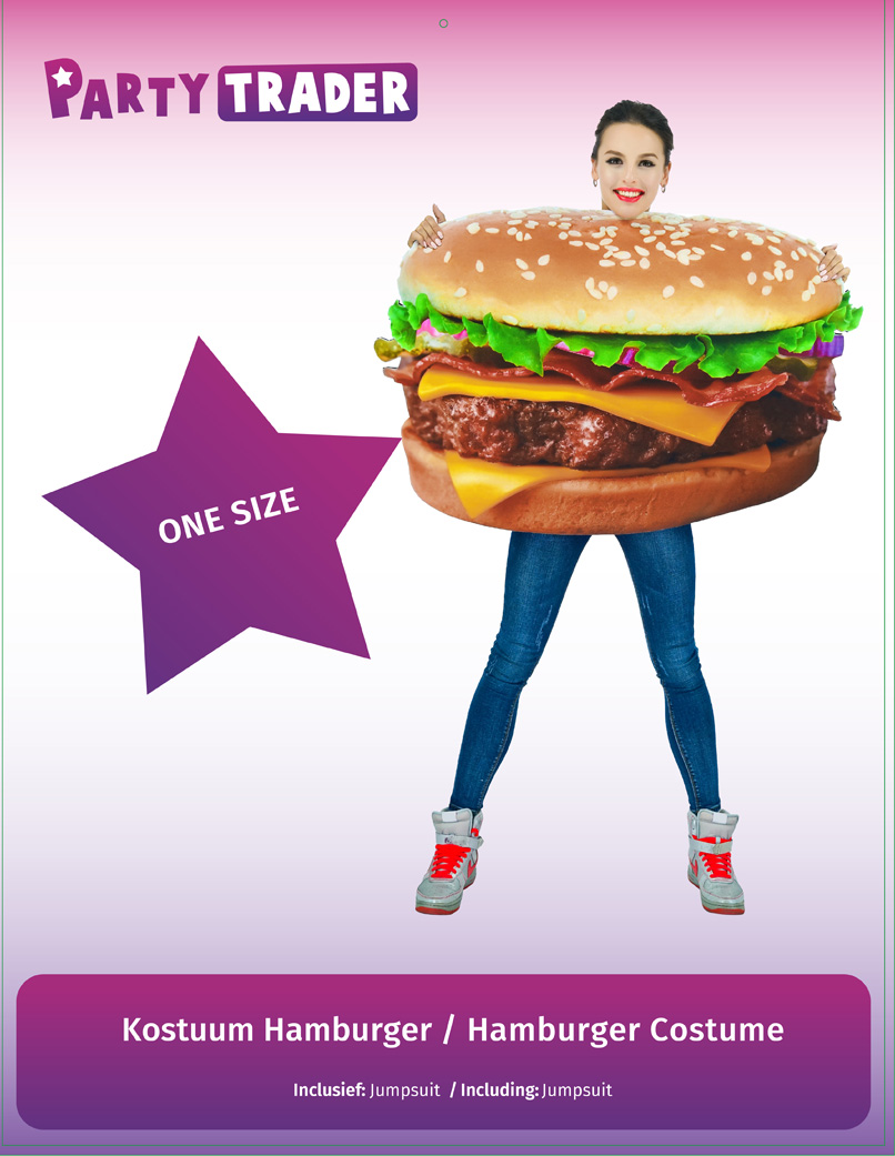 Kostuum Hamburger - One Size - Afbeelding 2