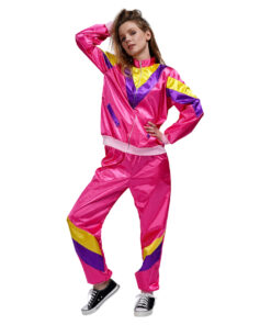 Foute Trainingspak 80s Roze-Geel-Paars - One Size