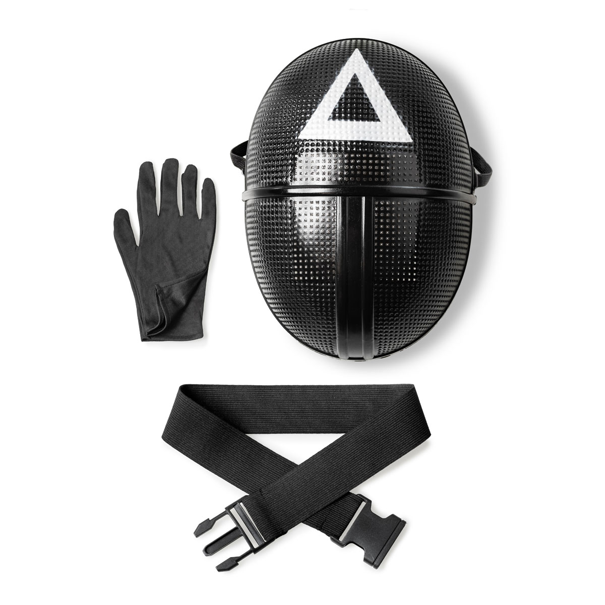 Kinder game Kostuum – Rood Pak met Masker, Handschoenen en Riem – Maat 134/140 - Afbeelding 7