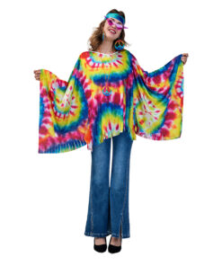 Kostuum Dames Tie-Dye Hippie - One Size
