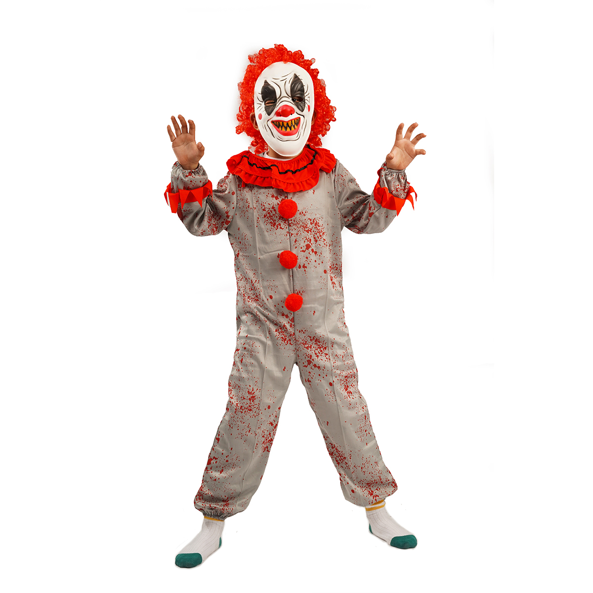 Halloween Kostuum Killer Clown kinder- 7-9 jaar
